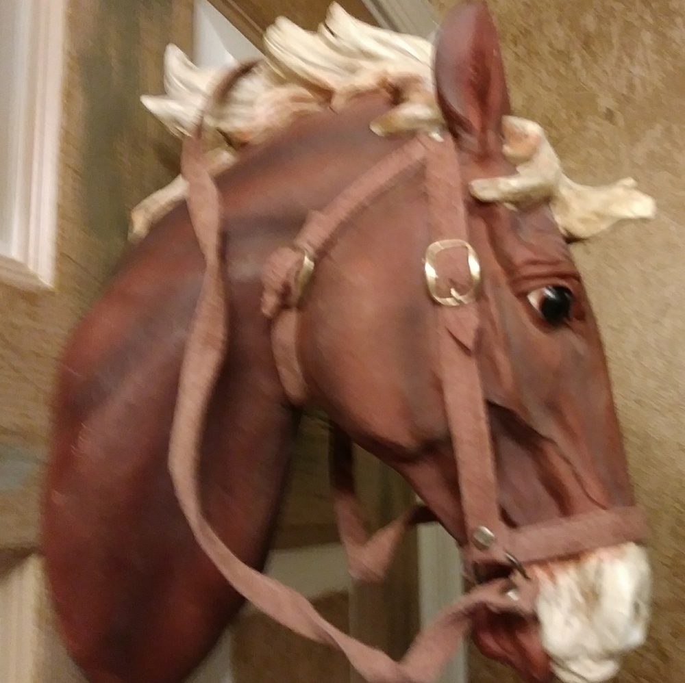 Resin horse head